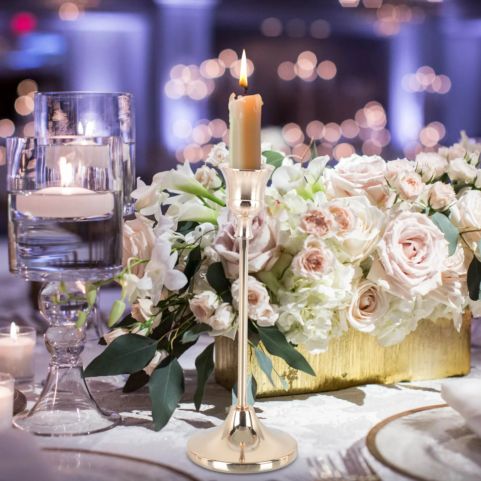 

3Pcs Exquisite Iron Holders Retro Stands Decorative Christmas Romantic Hotel Bar Coffee