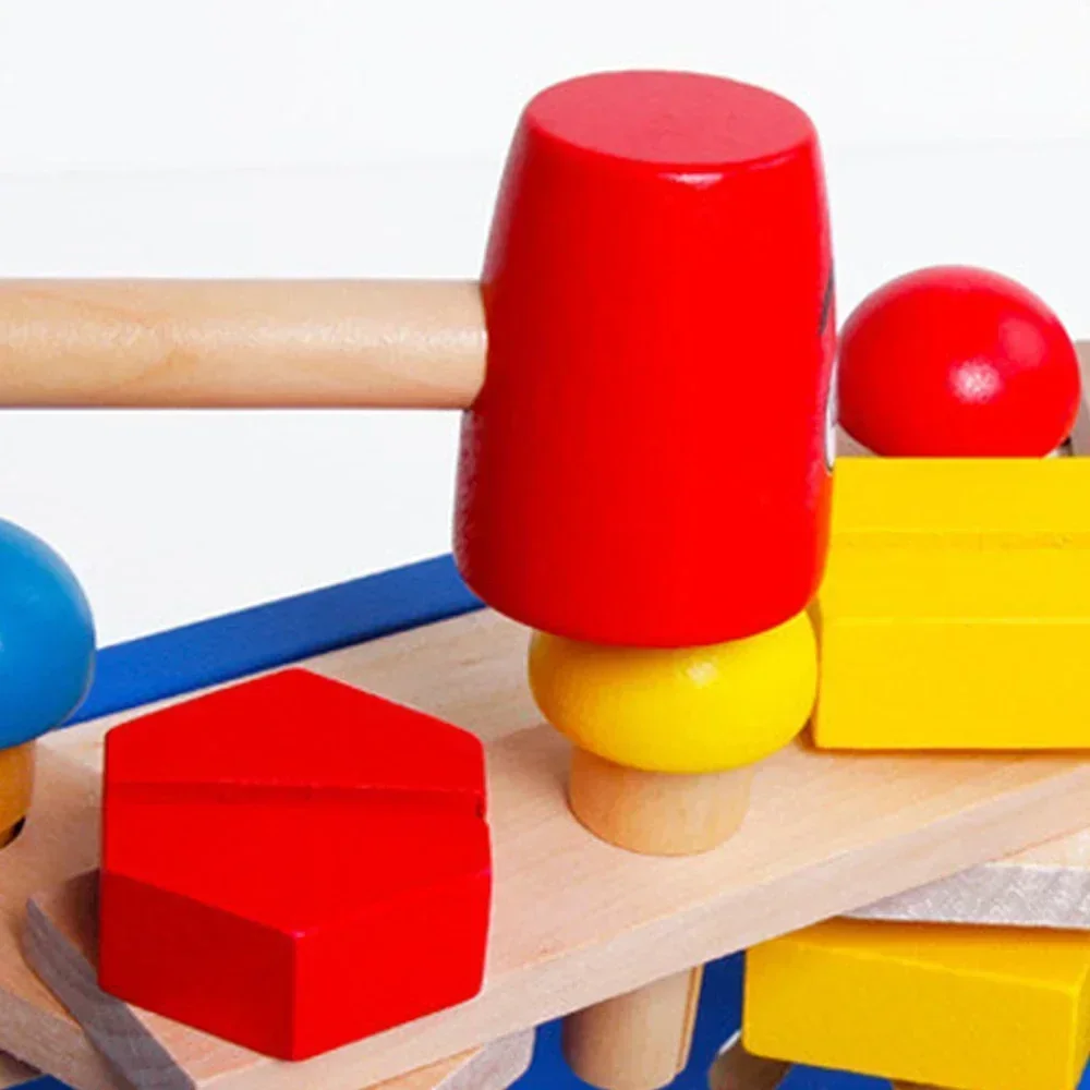 Kit d'outils de réparation en bois Panda, réparation amusante, mallette à outils pour enlever les écrous colorés, jouet éducatif d'apprentissage pour enfants