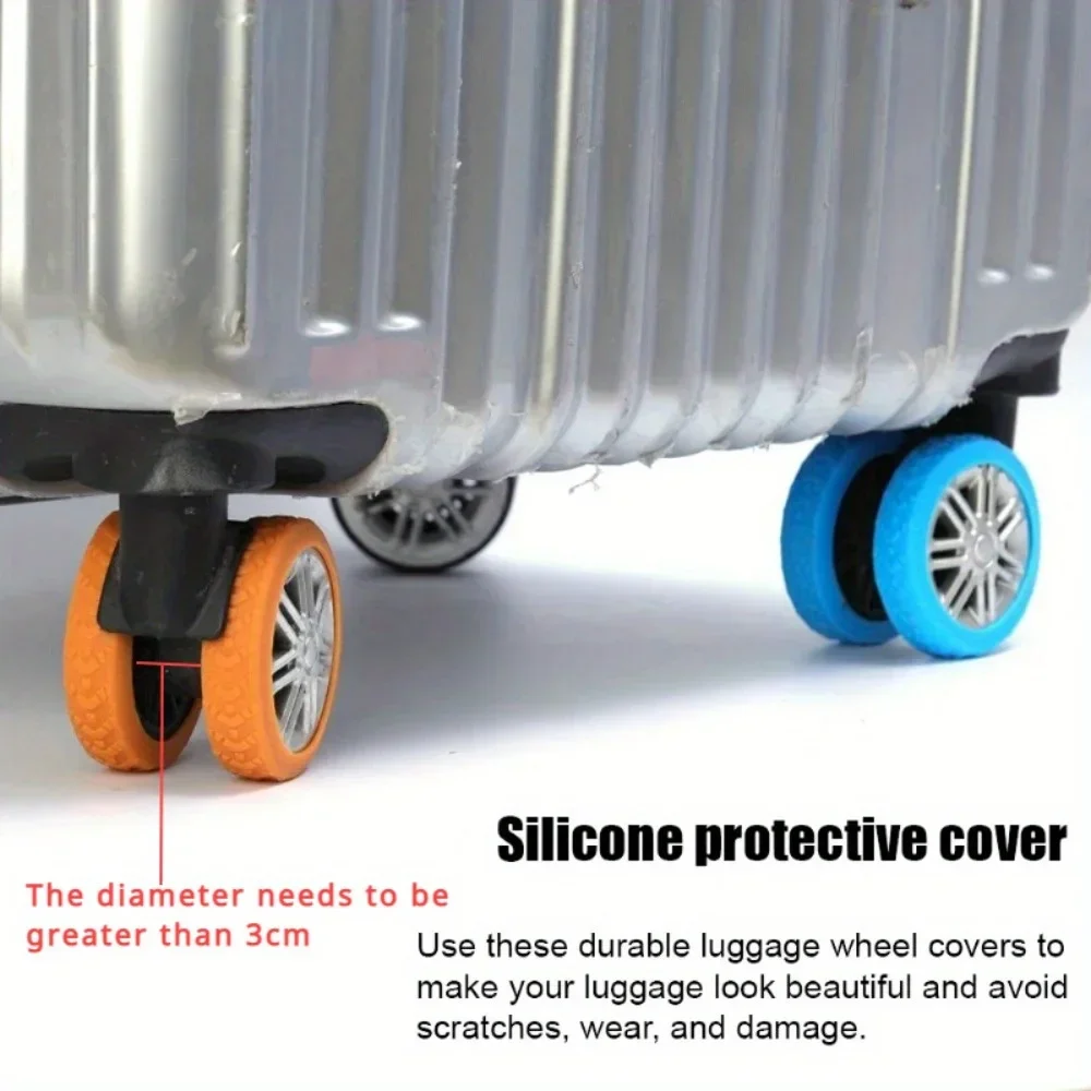 8PCS travel luggage wheel cover luggage wheel protection cover noise reduction pull rod box wheel cover