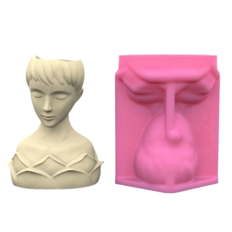 Human Flowerpot Silicone Molds Pen Holder Epoxy Resin Molds Unique Vase Mould Plant Pots Decoration for DIYs Enthusiasts