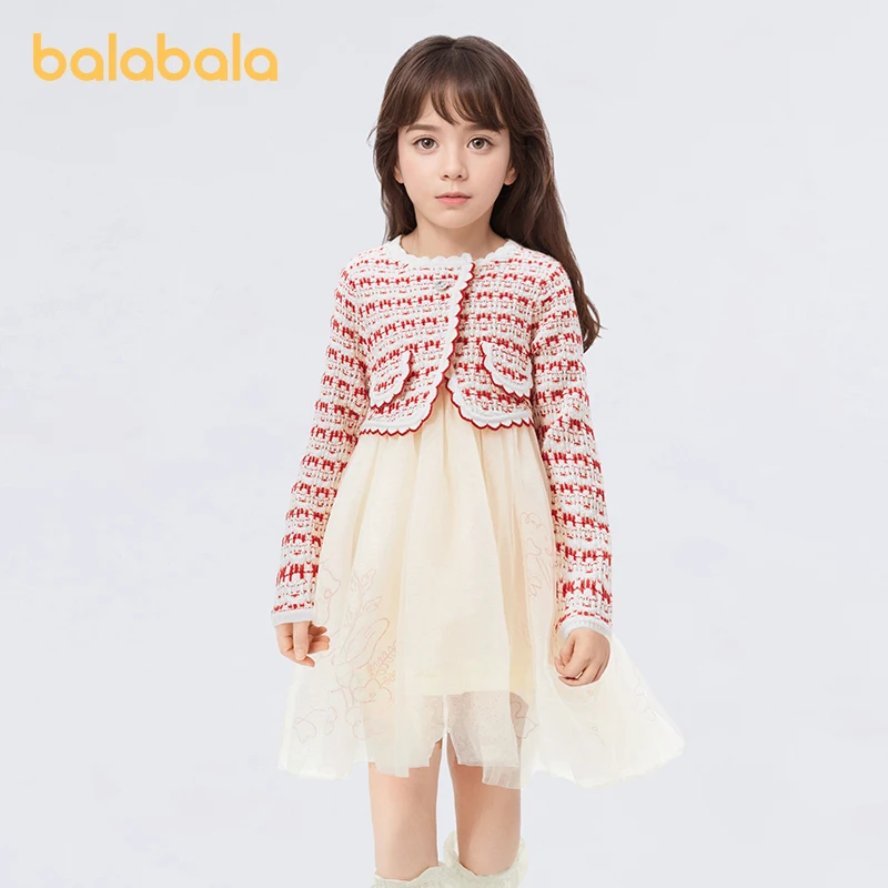 

Balabala Toddler Girl Dress Spring 2025 Sweet Style Mesh Princess Dress for Daily Wear