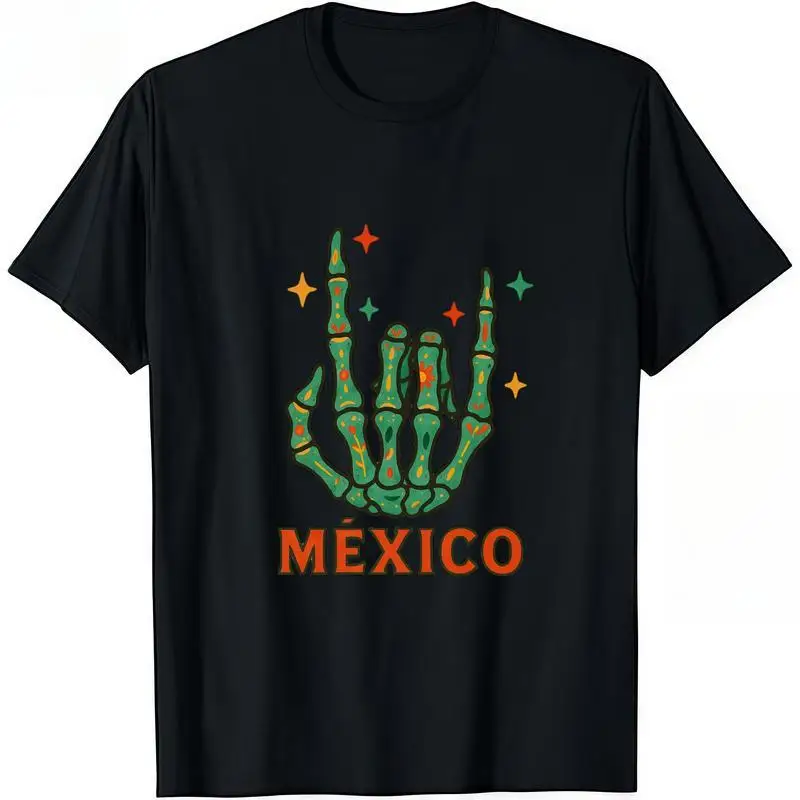 

Fashion Designer T-Shirts - Cotton Graphic Tees with Viva México Rock On Tee - Celebrate in Style,Crewneck,Casual,Ideal for Ever