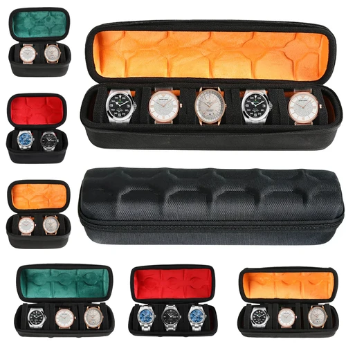 Imagen 1 del producto Caja organizadora de almacenamiento de relojes EVA para relojes de pulsera, accesorios inteligentes, almacenamiento de cables de datos, bolsa con cremallera, Estuche De Viaje portátil