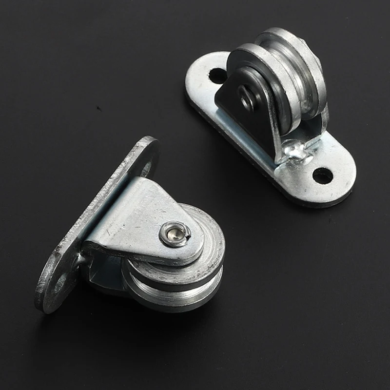 4Pcs Heavy Duty Fixed Pulley Steel U-shaped Pulley For Sunshine Room Sunshade Ceiling Curtain Track Wire Rope Hardware Accessory