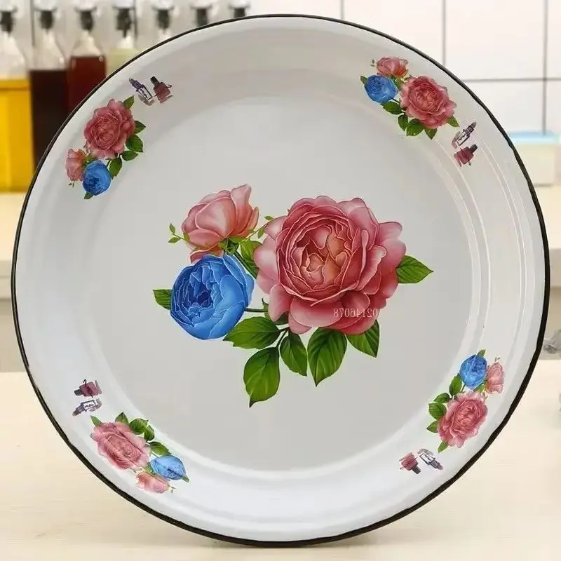 Nordic Style Floral Porcelain Dinner Set - Large Capacity Plates Bowls Dishes for Soup Noodle Appetizer Kitchen Supplies