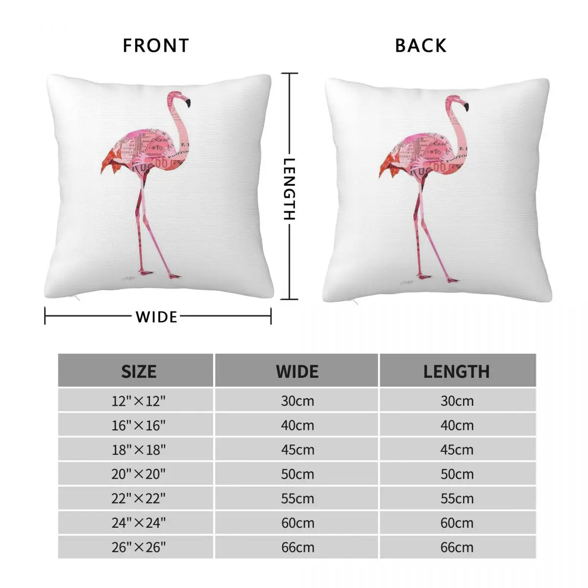 Flamingo Collage Pillowcase Polyester Linen Velvet Creative Zip Decor Home Cushion Cover