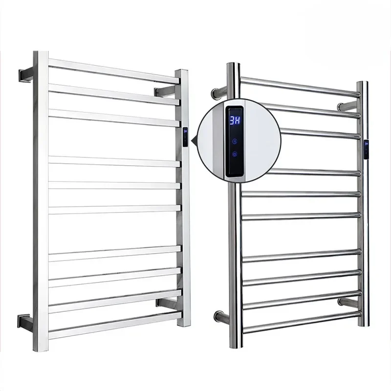 Chrome Bathroom Electric Bath Towel Heating Electric Towel Holder Electric Towel Heater Rack, Hidden/Exposed Installation,