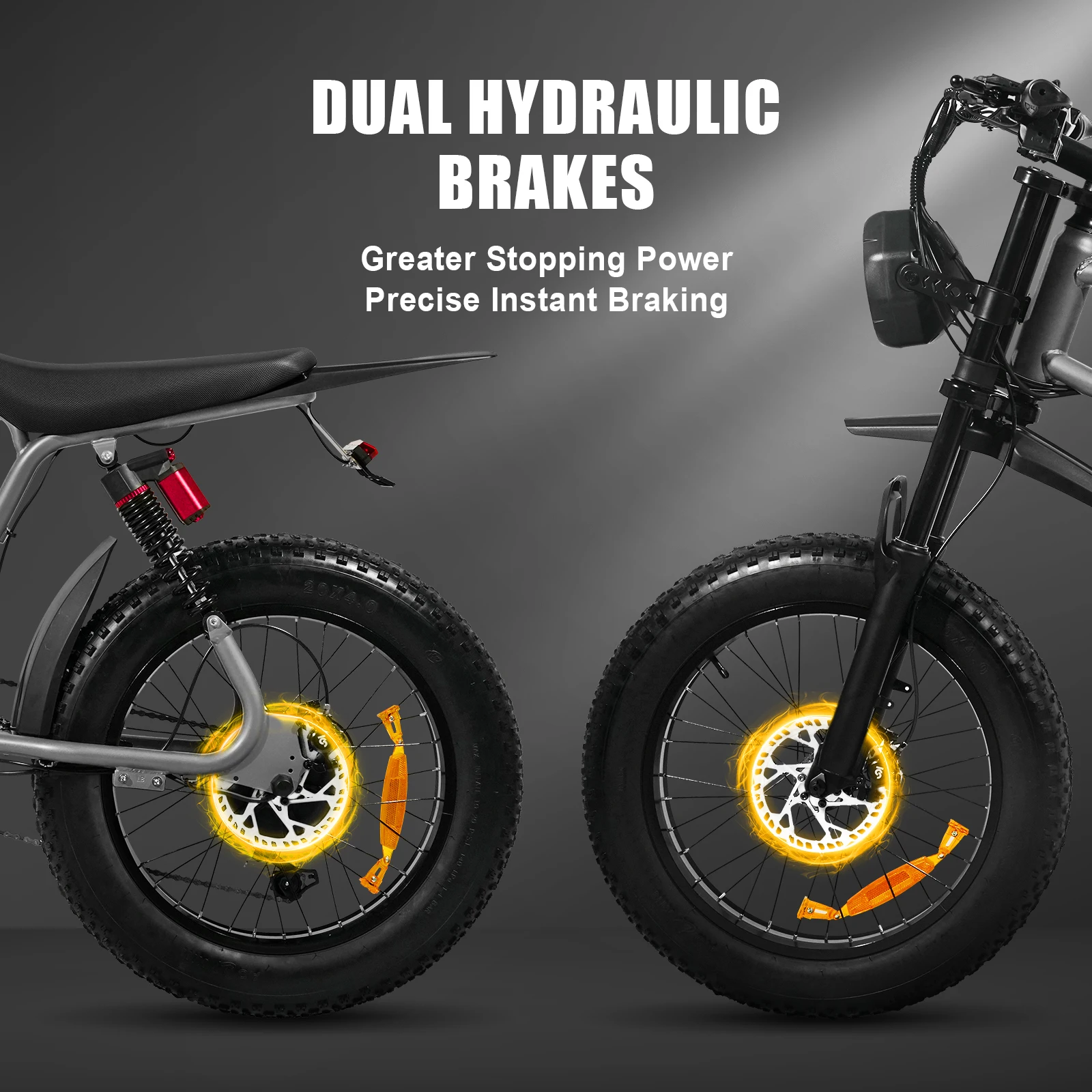 Peak-1500W-Bici elettrica per adulti-adolescenti Batteria 48V 20Ah E-bike, 20" Fat Tire Dirt Bike Velocità massima 25MPH, Blocco NFC, 7 velocità