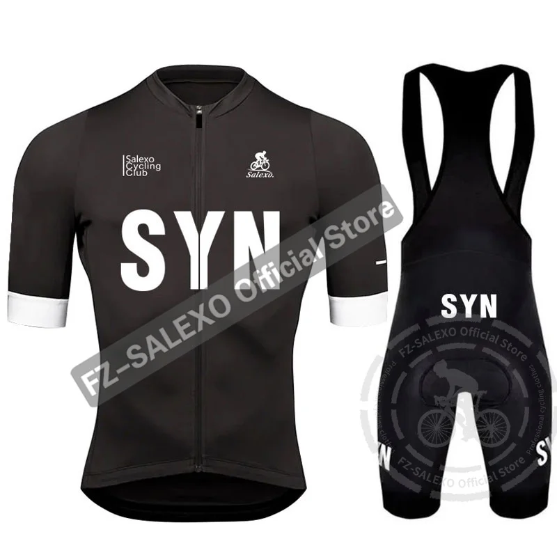 SYN Sport Team Fietskleding 2025, Zomer Ropa Ciclismo Mannen Korte Mouw Wielertrui Set Ademende MTB Bike Bib Shorts