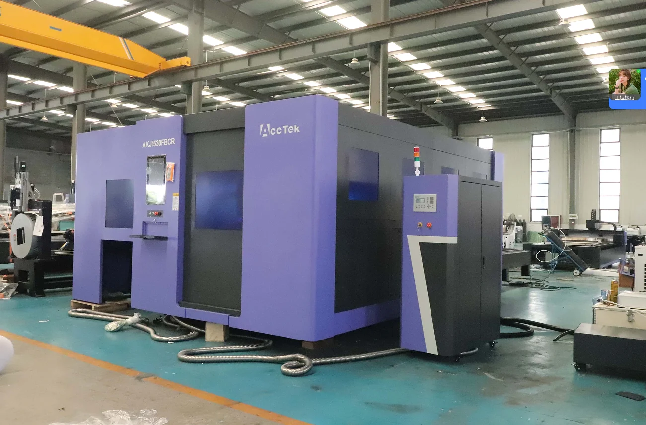 automatic loading and unloading fiber laser cutting machine enclosed cover with dual table exchange table