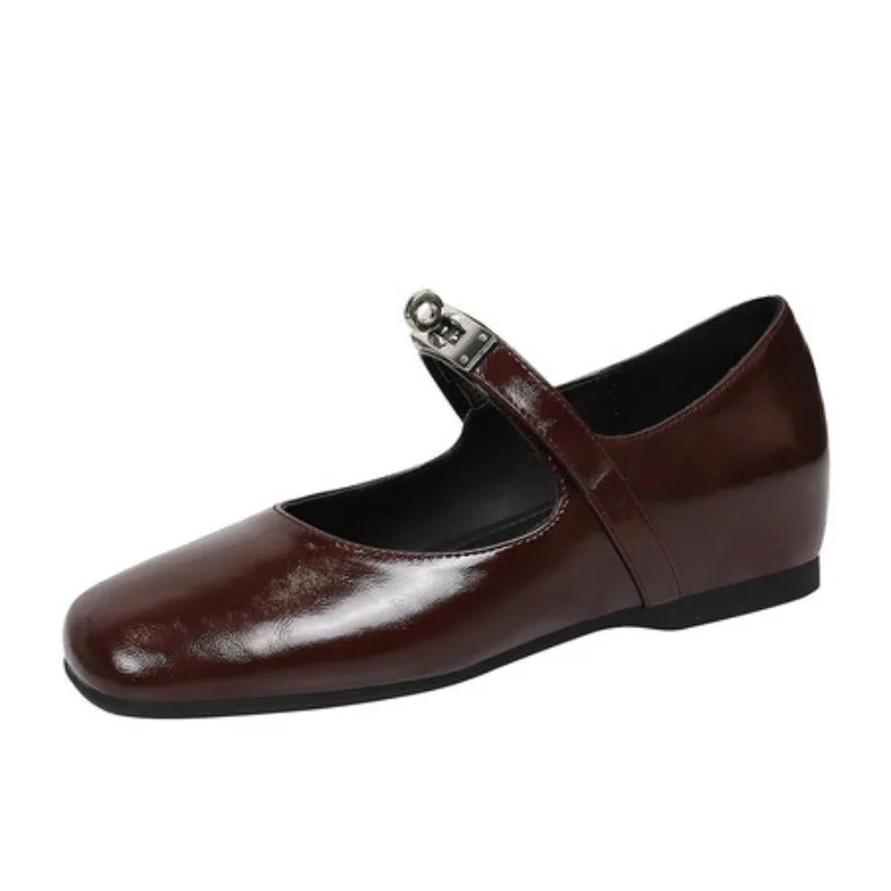 

NASBAVI Mary Jane Single Shoes Thick Heel Shoes Elegant Classic Retro Square Toe Comfortable Soft Shallow Cut Low Heel Women's