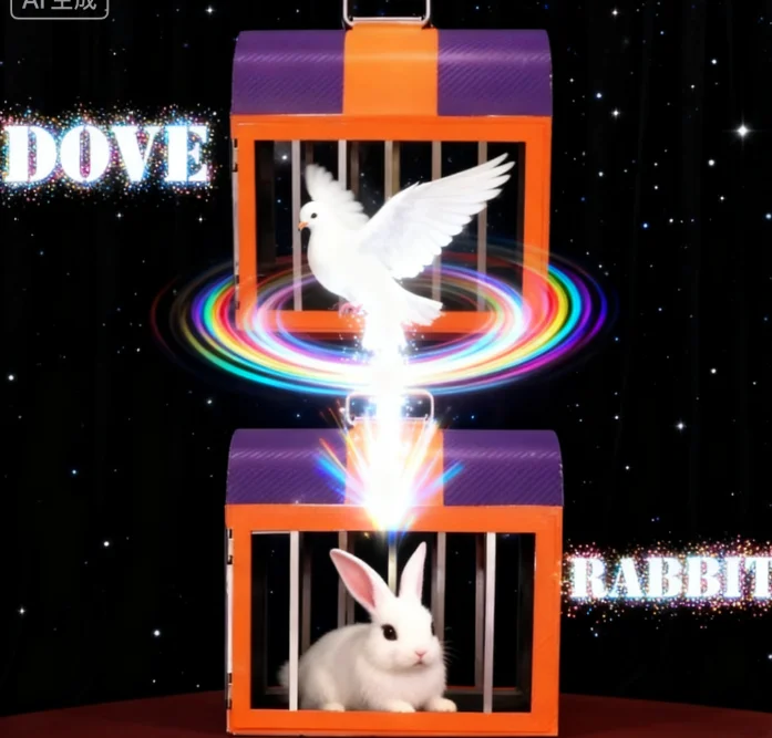 Dove to Rabbit Magic Trick - Vanish & Appear Transformation Illusion for Stage Mentalism Magician Tricks