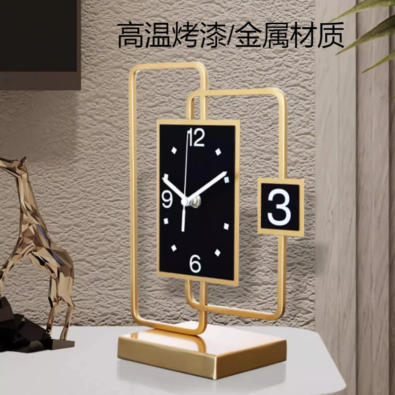Modern Creativity Living Room Desk Clock Villa Digital Clock Office Mute Watch Study Quartz Clock Desktop Gadgets Home Decor
