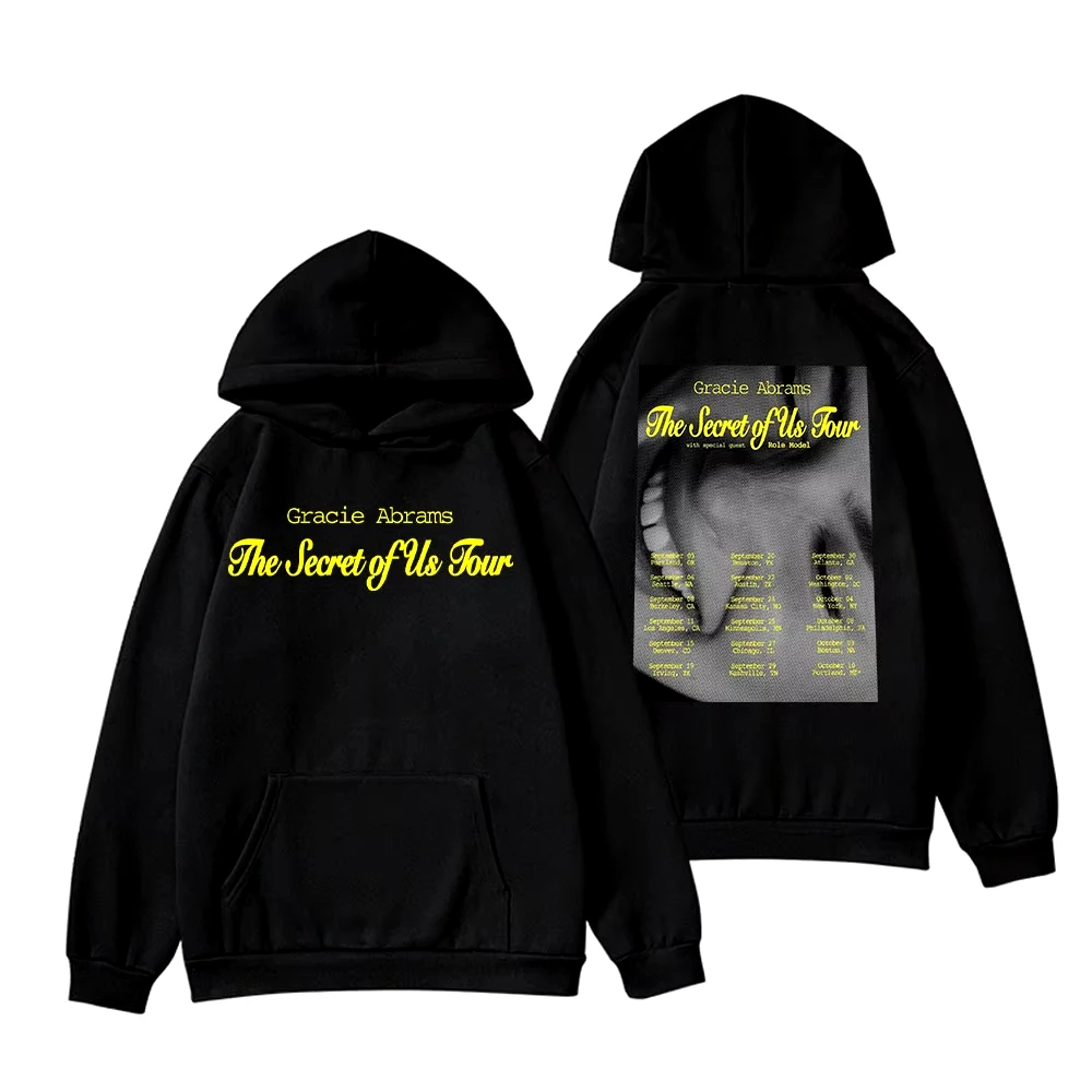 

Gracie Abrams The Secret of Us Tour 2024 Hoodie Hip Hop Gothic Casual Long Sleeve Pullovers Streetwear Soft Hooded Sweatshirts