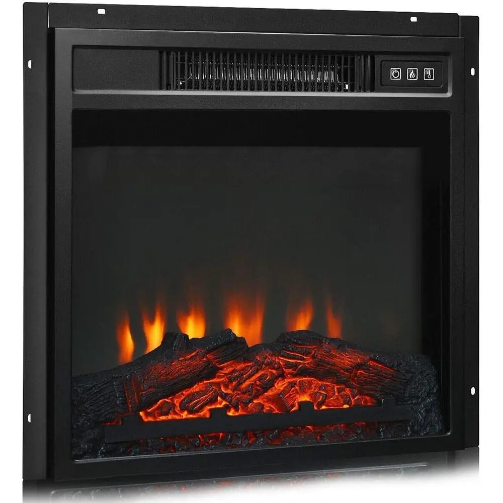 

1400W 18x17 Freestanding Electric Fireplace Insert with Remote, 3-Level Flame Brightness, Wall-Mountable, Realistic Flame, Heat