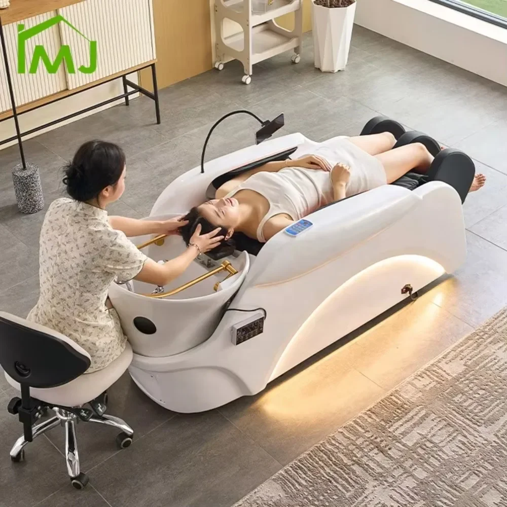 Factory Custom Hair Washing Head Spa Salon Chair Electric Massage Shampoo Bed for Beauty Shop Salon Equipment Furniture