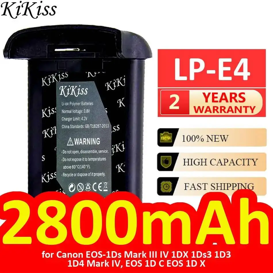 

Высокосовместимый аккумулятор 2800 мАч для камер Canon EOS-1Ds Mark III IV, 1DX, 1Ds3, 1D3, 1D4 Mark IV, EOS 1D C, EOS 1D X, LP-E4