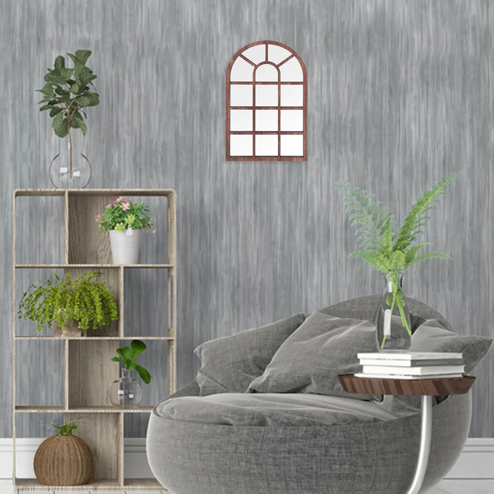 

Large Arched Window Frame Wooden Wall Decal Removable Self-Adhesive Sticker for Living Room Bedroom Entryway Decor