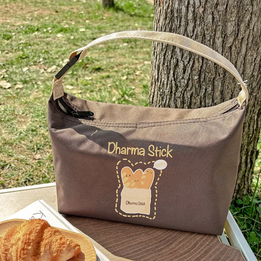 Bread Print Cartoon Thermal Bag Portable Waterproof Lunch-box Storage Bag Long-term Insulation Tote Foods Storage Bag Outdoor