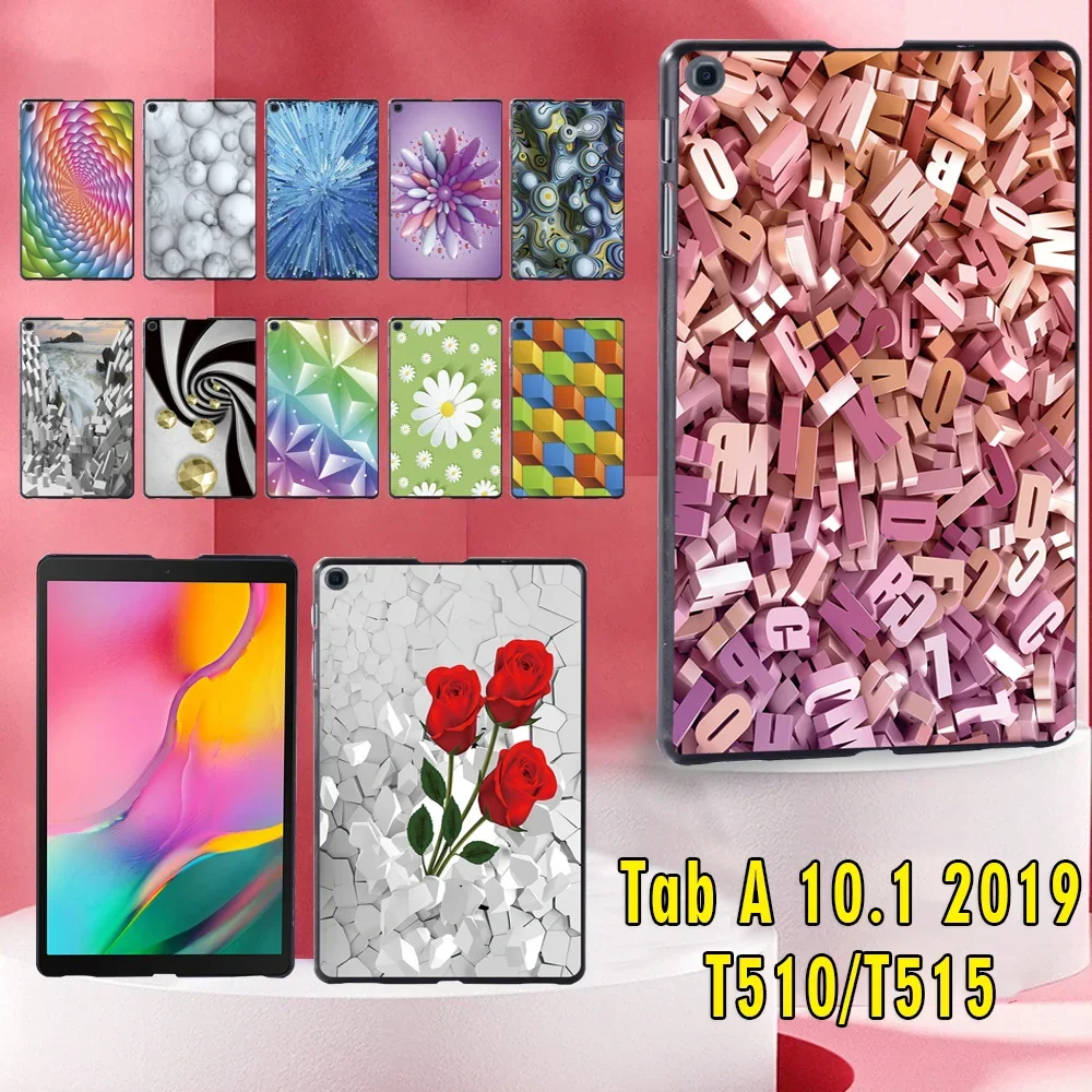 

Tablet Case for Samsung Galaxy Tab A 10.1 Inch 2019 T510/T515 Casual Fall resistance Plastic Hard Back Shell Cover+Stylus