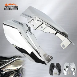 Motorcycle Chrome Black Mid-Frame Heat Shield Air Deflector Trim for Harley Touring Street Electra Glide Road King 2001-2022