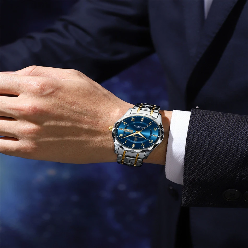 POEDAGAR ساعة كوارتز رجالية فاخرة مقاوم للماء تاريخ الأسبوع مضيئة ساعة اليد الفولاذ المقاوم للصدأ ساعات رجالية ساعة رجالية رياضية Reloj #6