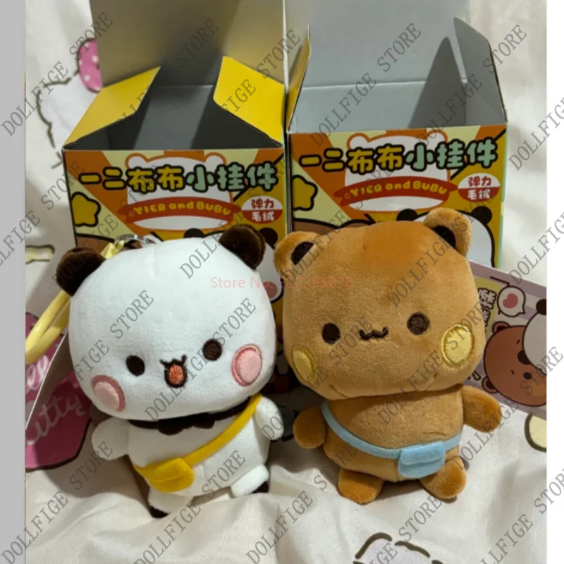 Preventa Original Panda Bubu y Yier colgante muñecas dibujos animados Panda oso muñeca llavero mochila colgante lindo colgante pareja regalos