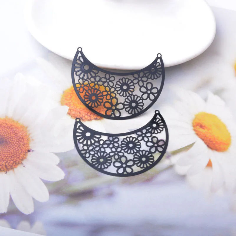 20 Stück Ausverkauf AA4301 Messing Schmuck Mond Anhänger DIY Damen Ohrring Halskette Zubehör – Detail 4