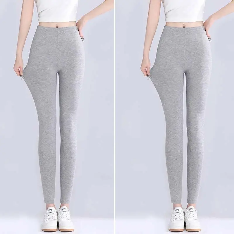 Sporty Leggings Woman Knitted Elastic Fitness Trousers Velvet Plush Lined Cozy Outdoor Stylish Slim Fit Fashionable Micro Horn