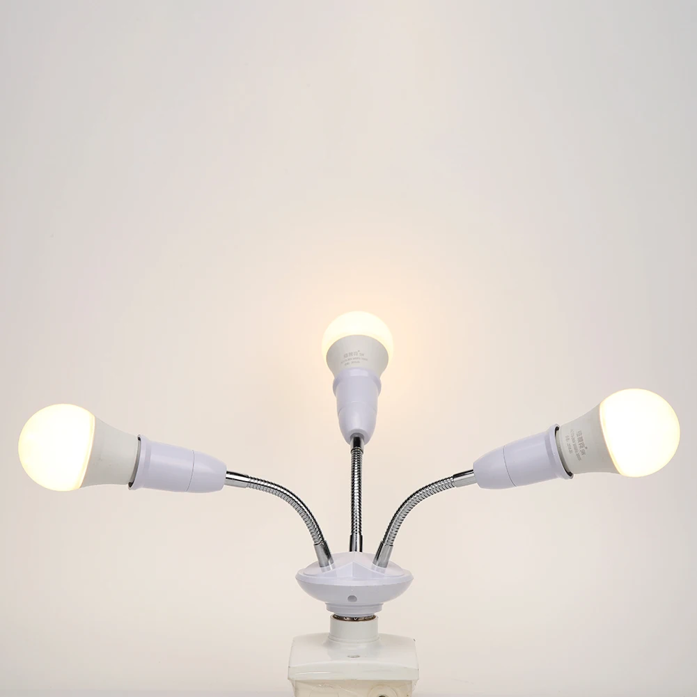 Household White E27 Lamp Bases Adjustable Rotary LED Light Bulbs Socket Holder Adapter Converter Easy To Use
