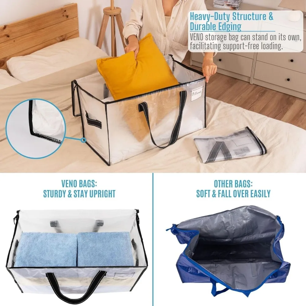 مجموعة VENO مكونة من 10 قطع من أكياس الحركة والتخزين للألحفة والبطانيات وأساسيات النوم الجامعي #3