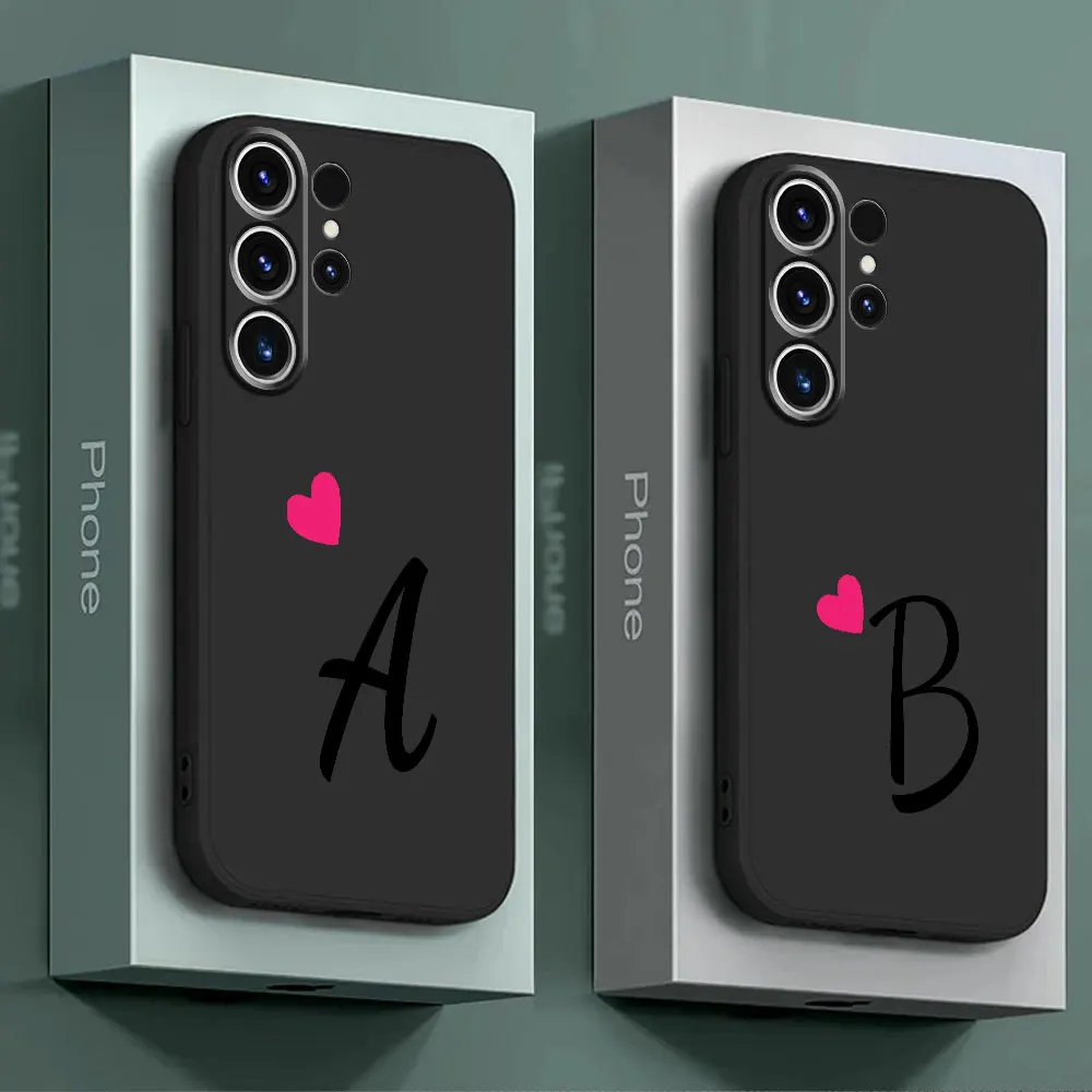 Etui na telefon Samsung Galaxy S20 S24 Ultra S21 5G S23 Ultra S22 Plus S21 FE Inicjał A-F Miłość Serce Pokrowiec dla par