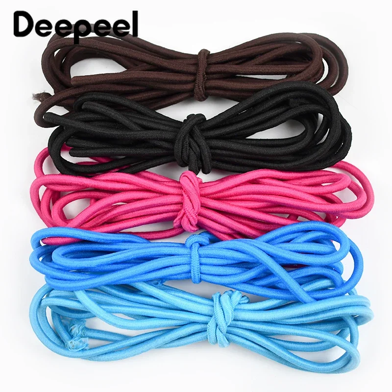 5/10/20M 5mm Round Elastic Rope Colorful Stretch Rubber Band for Hair  Clothes Bags Hat Elastics Cord DIY Sewing Accessories