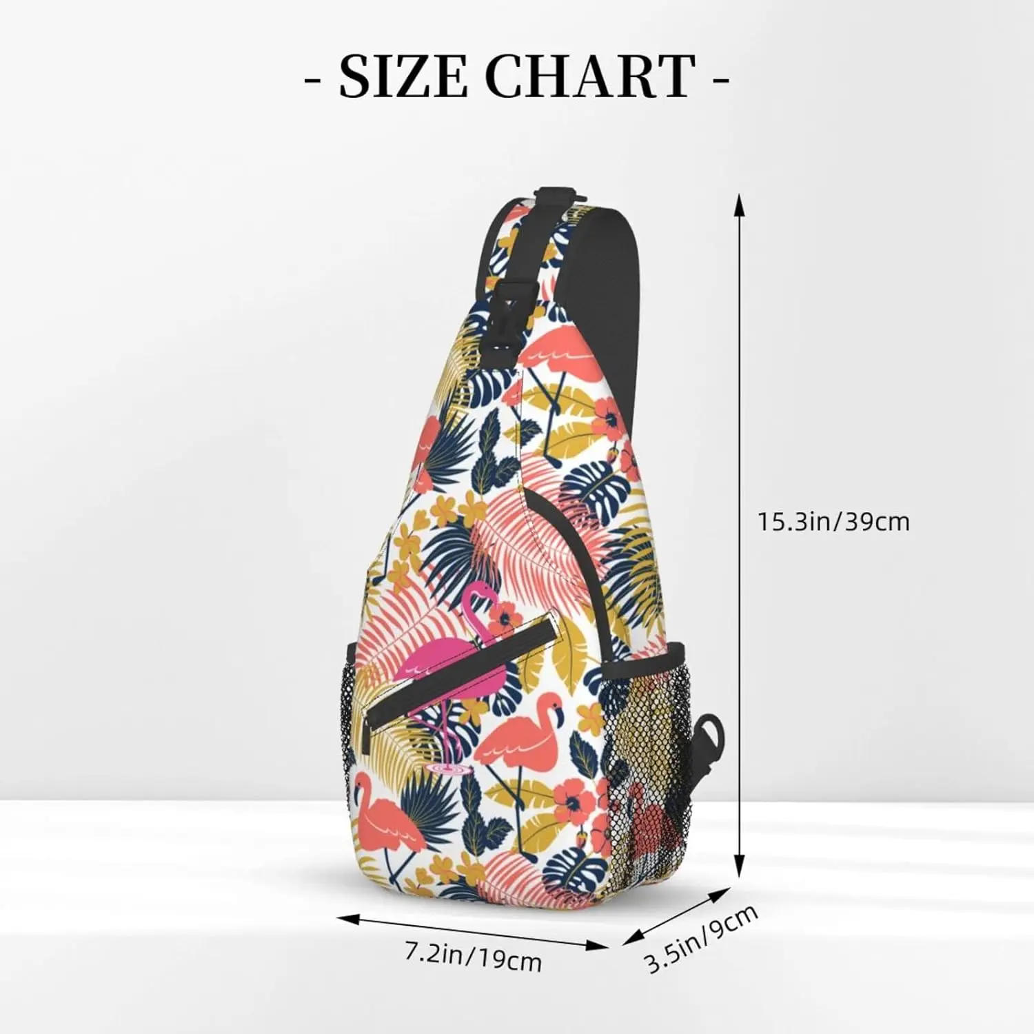 Bolso bandolera con estampado de animales tropicales, bandolera de viaje, mochila para el pecho, bolso de hombro para senderismo para hombres y mujeres