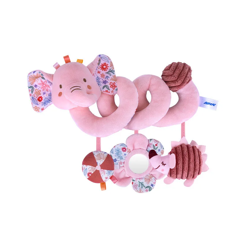 Baby Crib Hanging Rattles Toys Car Seat Toy Soft Mobiles Stroller Cot Spiral Toy Pram girl pink Dolls for Babies Newborn Gift