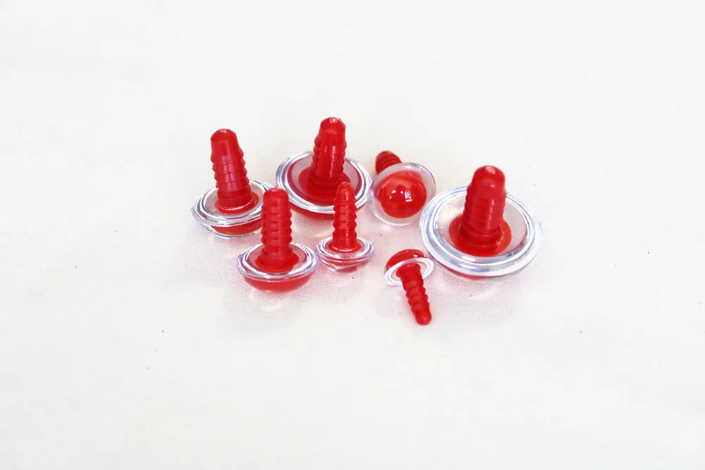 20pcs new  10mm 12mm 14mm 16mm 18mm 20mm 24mm round clear red pupil safety eyes with washer  size option