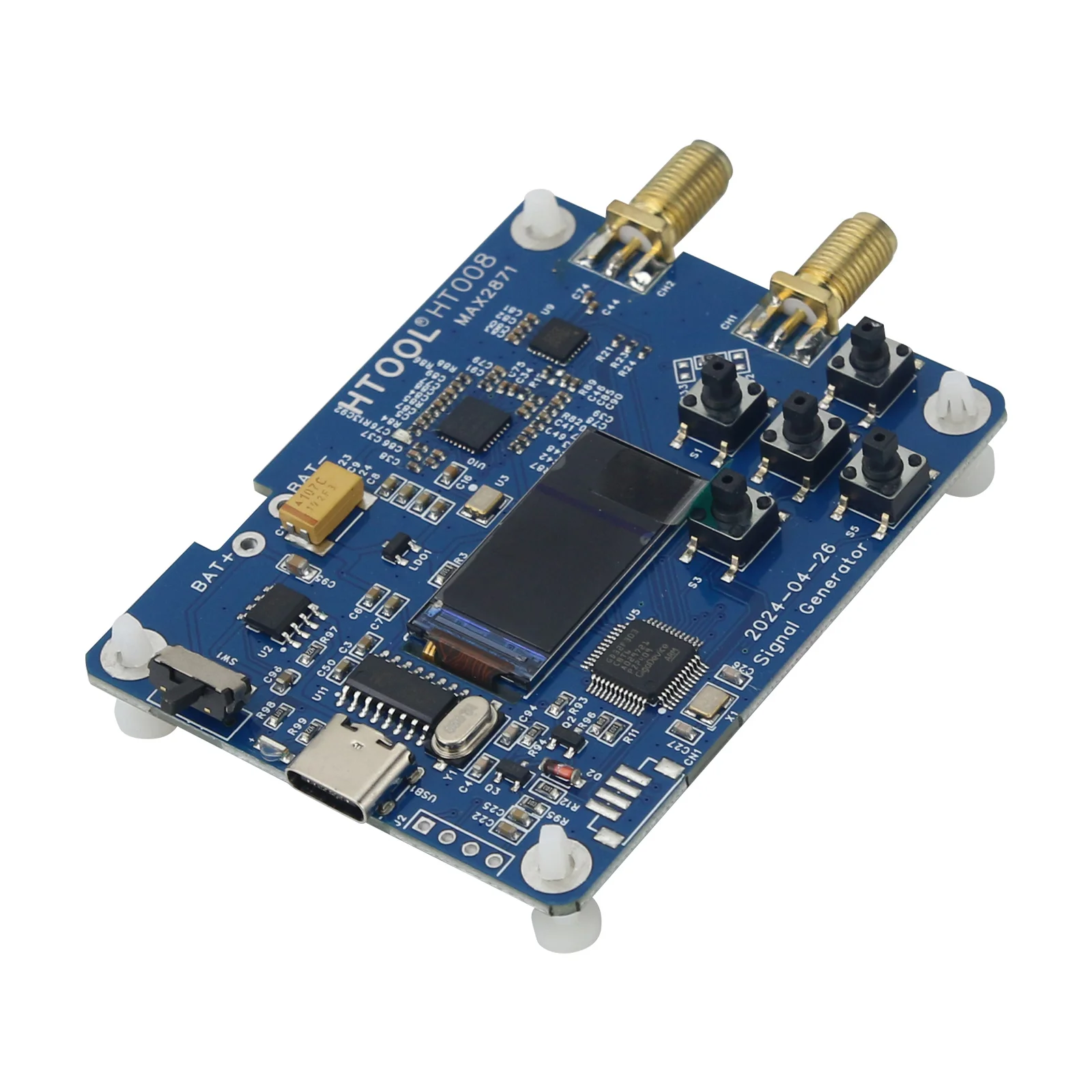 HT008 23.5-6000MHz Signal Generator MAX2871 Chip Serial Port Control RF Signal Source Sinewave Signal