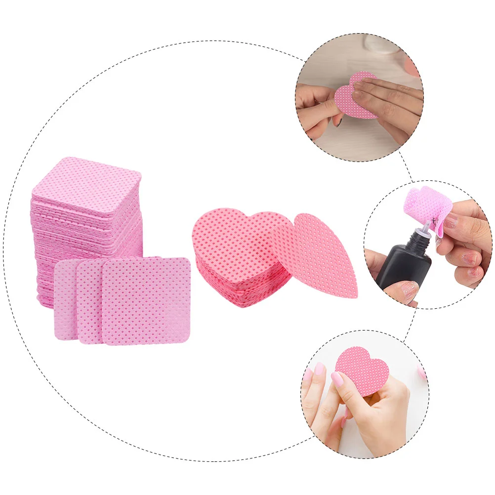 400 Sheets Eyelash Nail and Supplies 400pcs Glue Cleansing Pads Polish Remover Cotton Cleaning Wipes for Gel Nails Lint Free