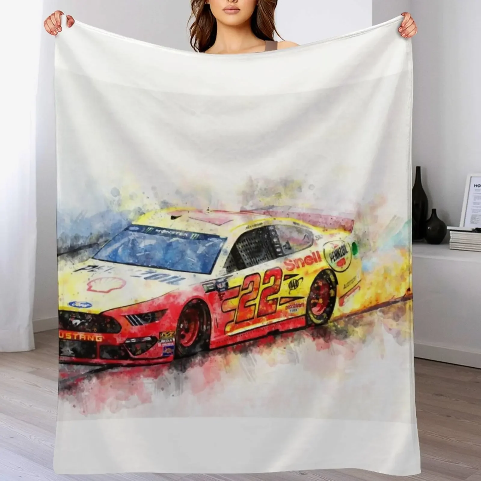 

Joey Logano on Fire Throw Blanket sofa bed Travel Sofa for babies Blankets
