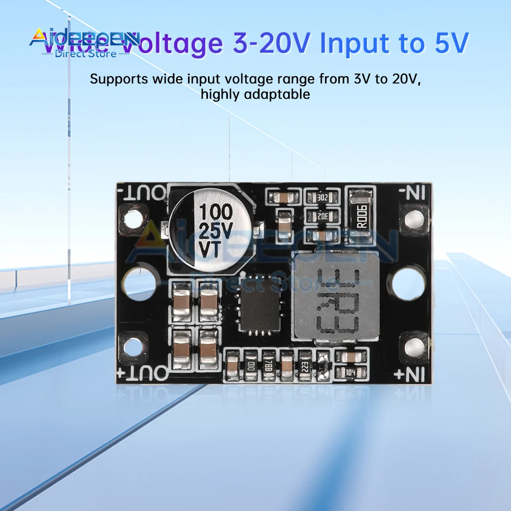 DC-DC Boost Buck Converter Automatic Step Up Step Down Module 3-20V to 3.3V 5V 12V 3.5A Lithium Battery Power Management Module
