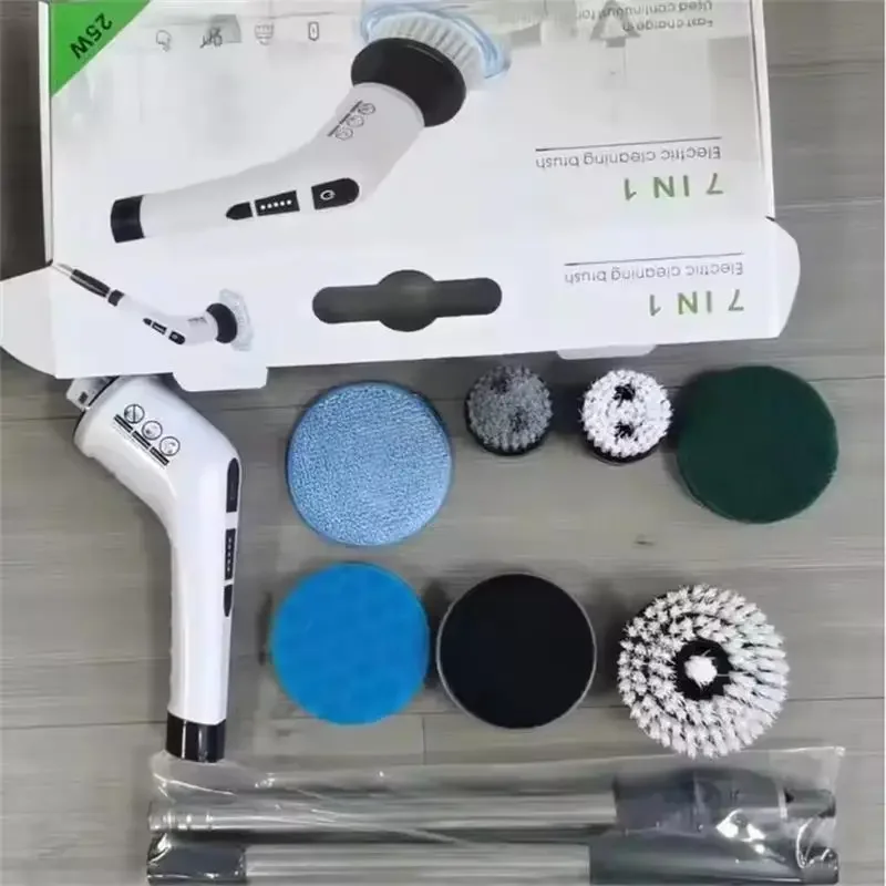 New 2025 electric rotary washer cordless cleaning brush with adjustable handle cleaning brush
