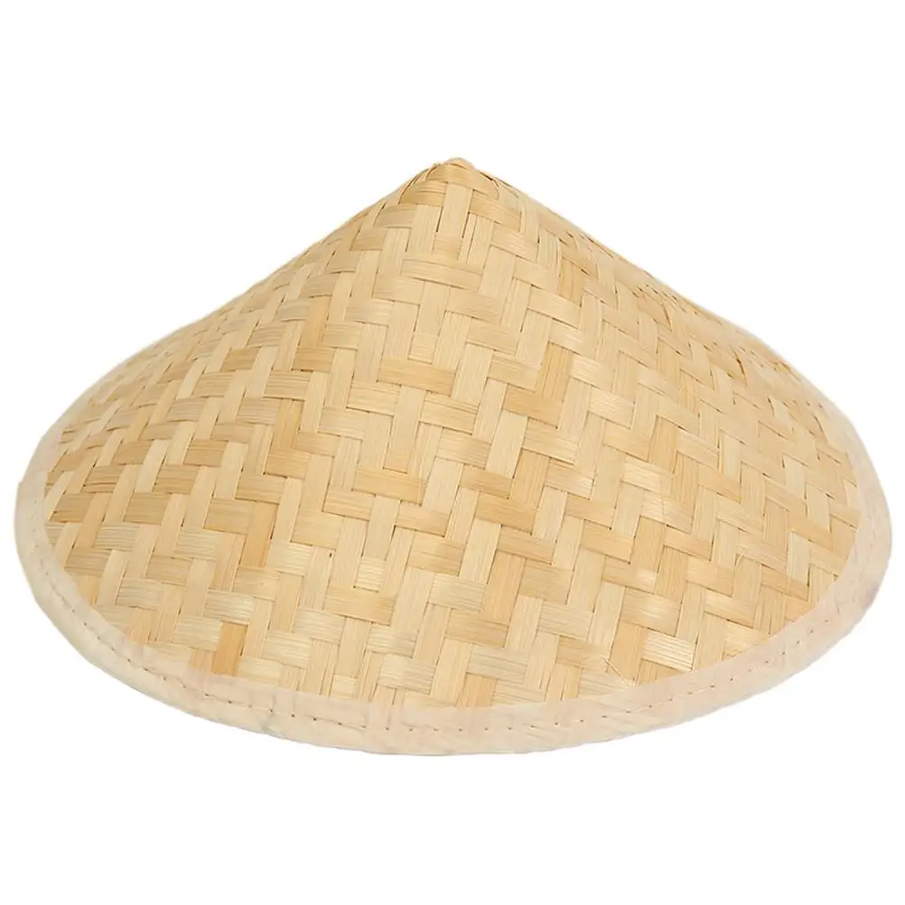 

Bamboo Hat Traditional Asian Conical Rice Farmer Straw Decor Lightweight Durable Fits Children Garden Party Wall Hanging