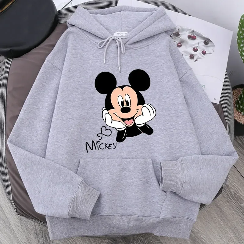 Sweat à capuche imprimé dessin animé Disney pour femmes, style Harajuku, Hip Hop, Mickey mouse, à la Mode automne et hiver