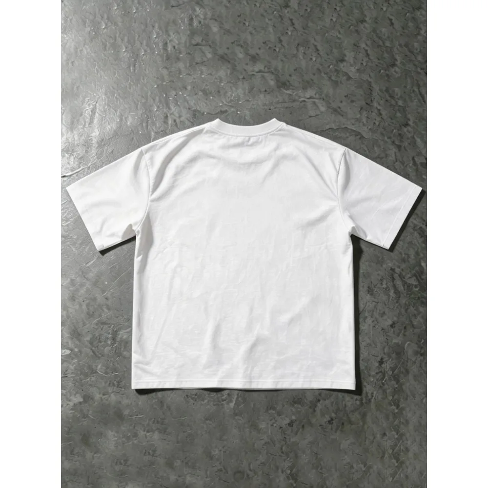 Retro collage devil graffiti print short-sleeved American subculture street fashion brand round neck couple T-shirt