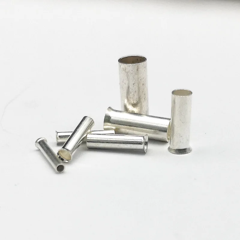 600Pcs 0.5-6.0mm2 Uninsulated Copper Terminal Bootlace Ferrules Cord End Electrical Cable Crimp Terminals