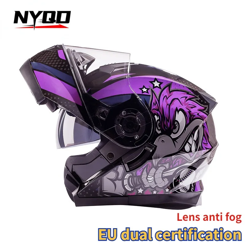 

2024 New Arrival DOT Certification Professional Racing Flip Up Helmet Men Motorcycle ABS Material Modular Dual Lens Helmets