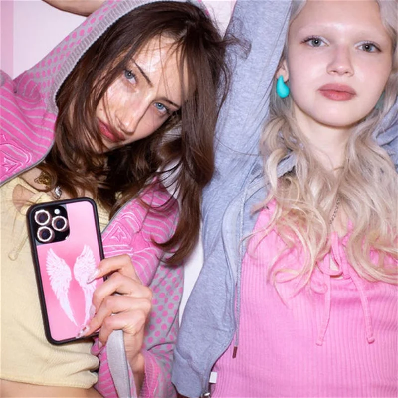 Wildflower INS الملاك الطفل أجنحة الكرتون قضية الهاتف آيفون 17 16 15 14 13 12 برو ماكس زائد WF محظوظ فتاة للصدمات الغطاء الخلفي #3
