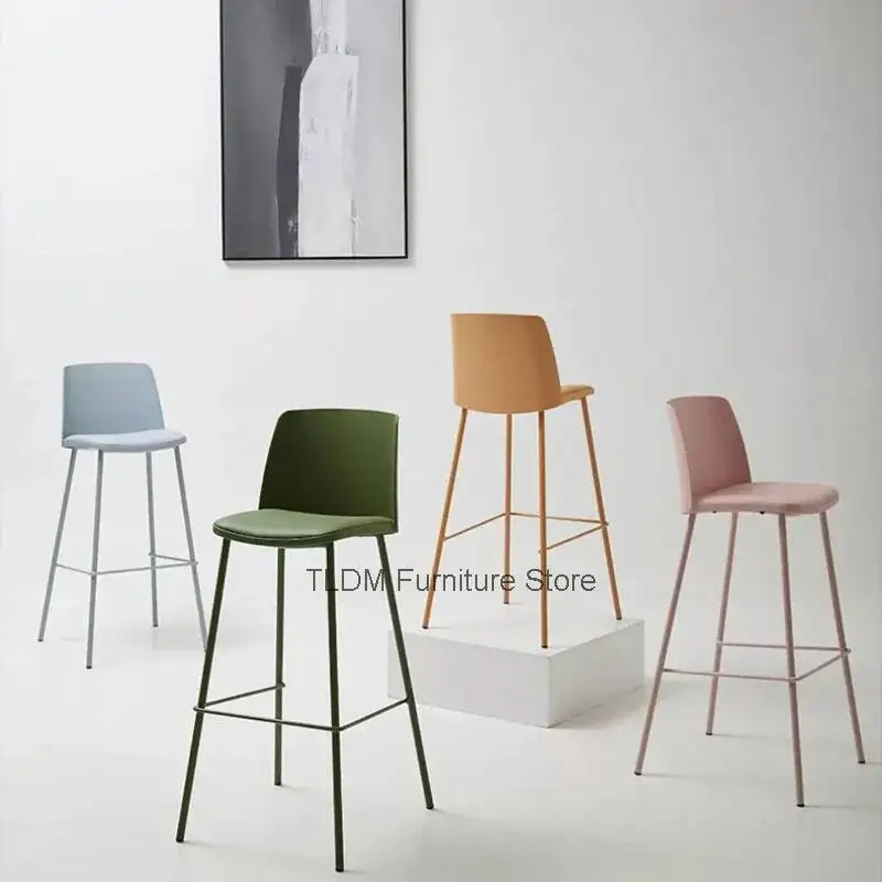 

Nordic Modern Bar Stools Luxury Counter Living Room Height Minimalist Barstools Comfortable Sillas Salon Furniture