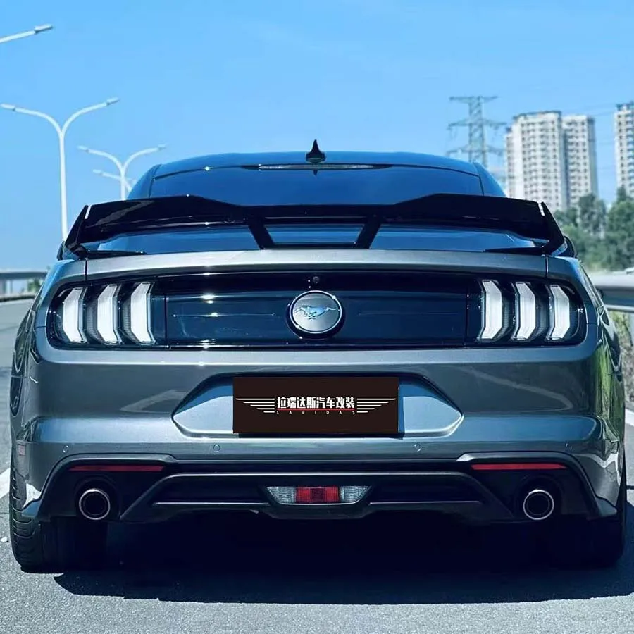 Glossy Black Rear Spoiler For Ford Mustang 2.3T EcoBoost 5.0 GT 2015-2023 Tail Wings with Gurney Flap Cars Accessories Body Kits