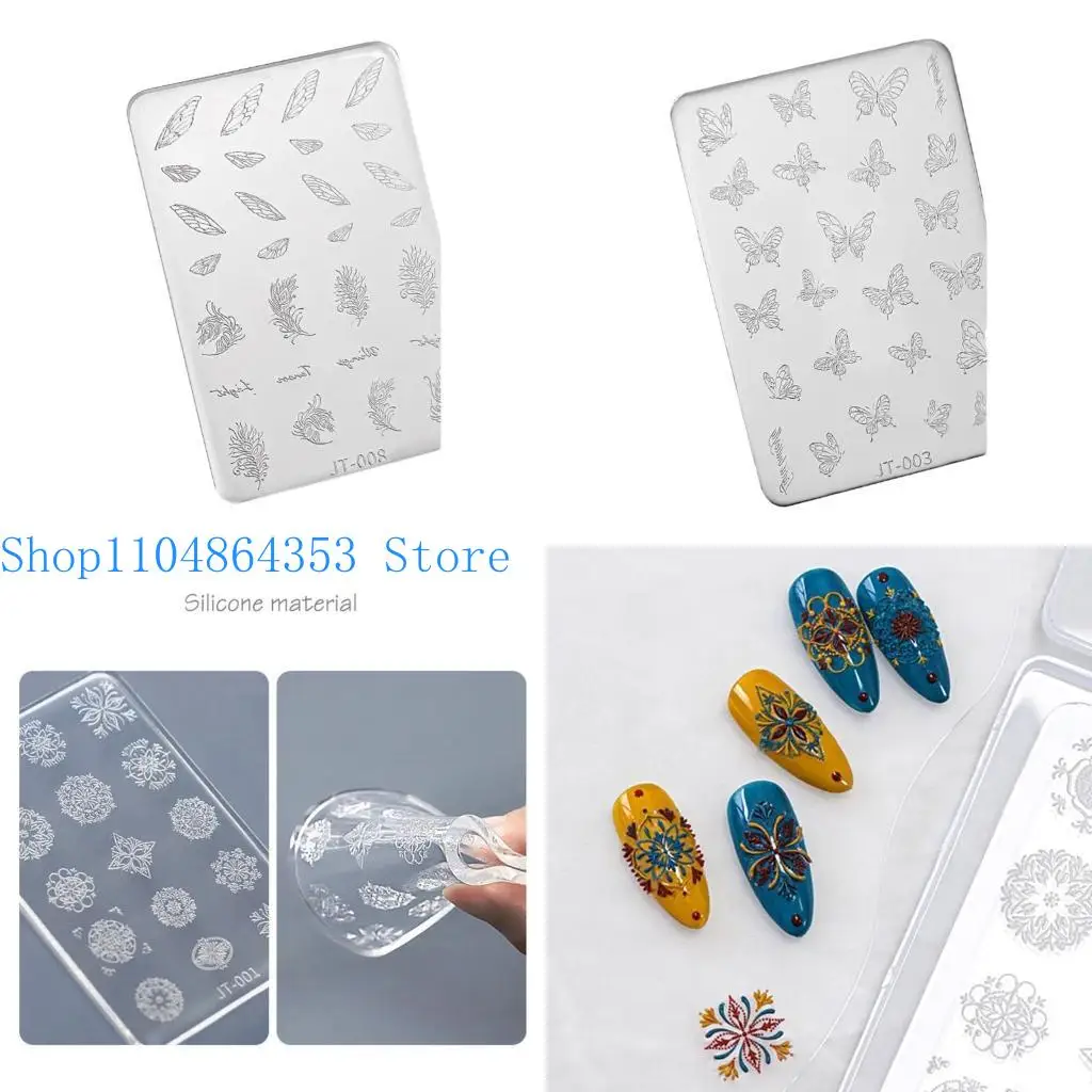 

652F Flower Embossing Art Mold Silicone Carving Mold Acrylic UV Gel Art Silicone Mould Diy Girl Art Tool